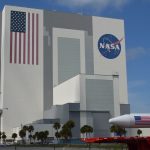 Giant NASA building at the Kennedy Space Center