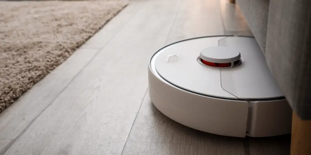 Robot vacuum under sofa