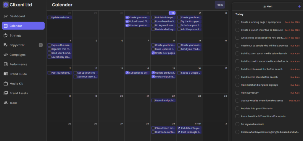 A screenshot of a calendar on a computer screen.
