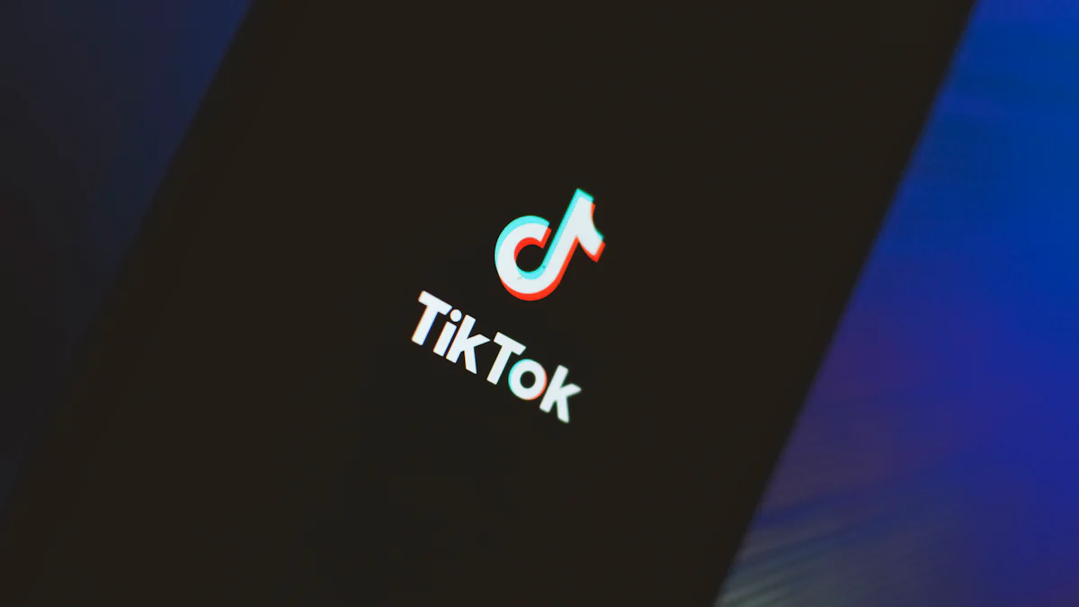 A smartphone screen displaying the TikTok logo with a dark background.