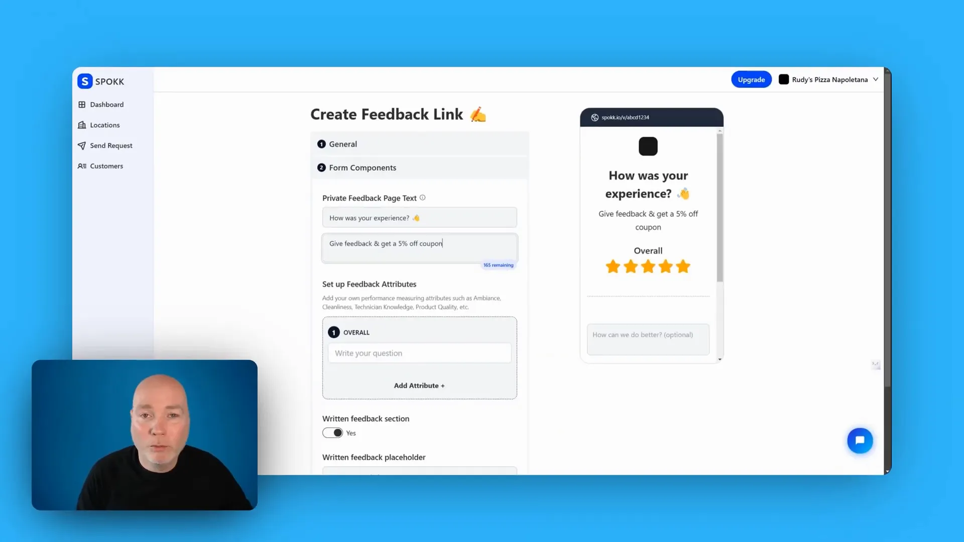 Customizing feedback form