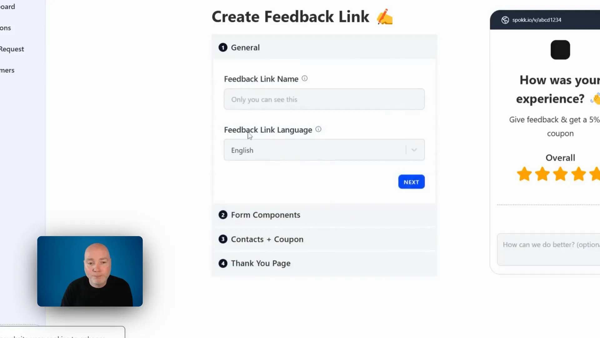Creating feedback form