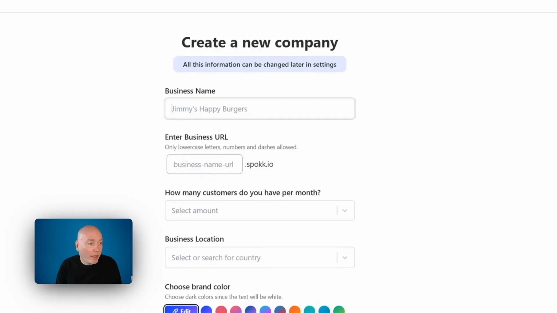 Setting up company profile