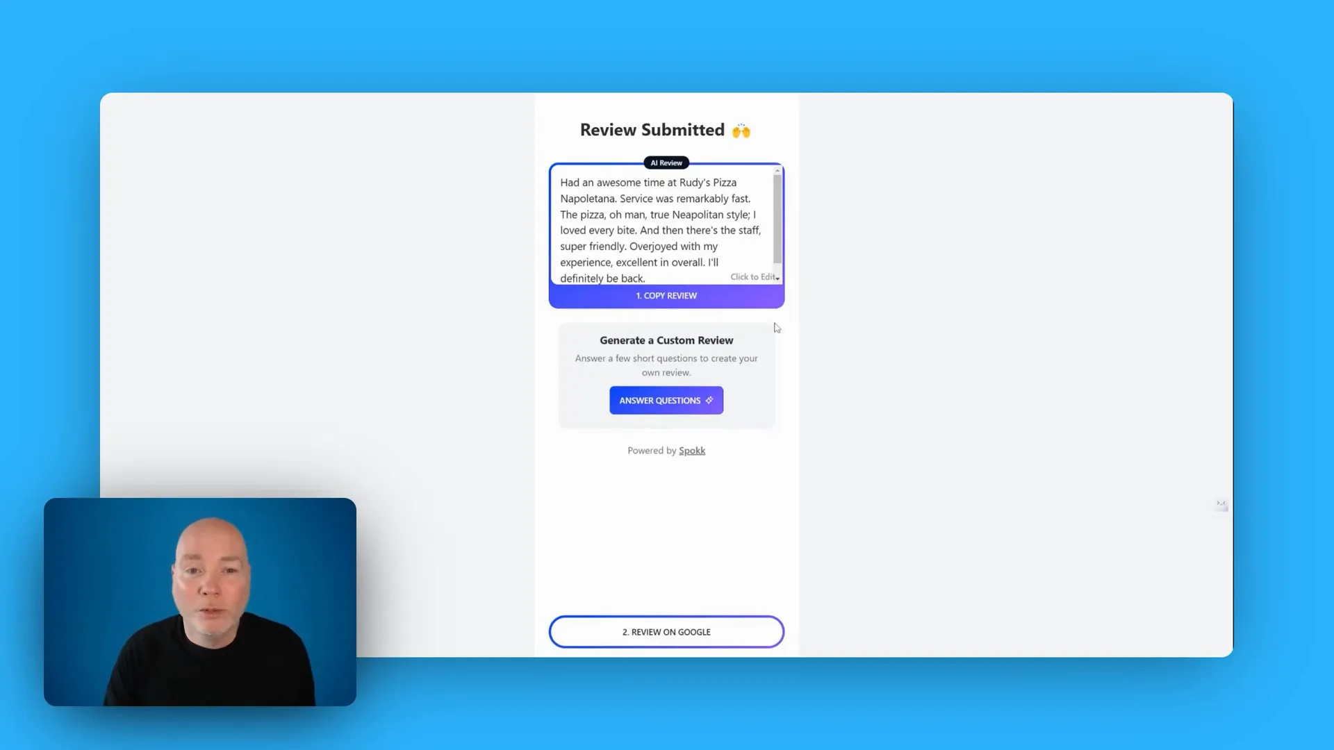 AI-powered review generation