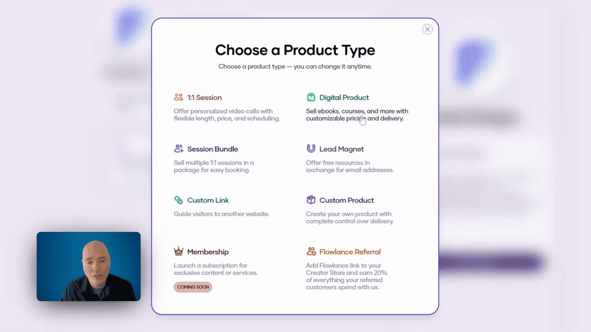 Flowlance new product creation interface
