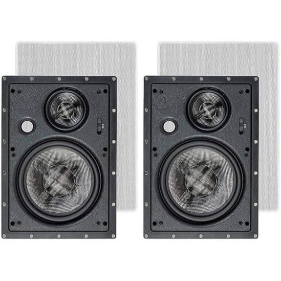 Monoprice 3-Way Carbon Fiber In-Wall Speakers Pair