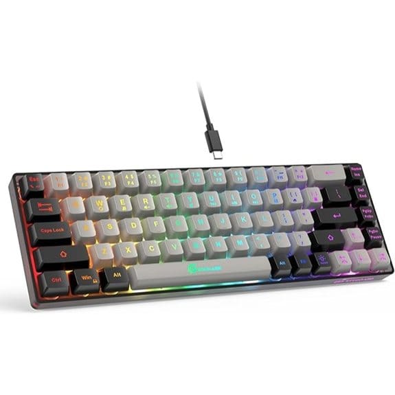 GEODMAER 65% Wired Backlit 68-Key Gaming Keyboard