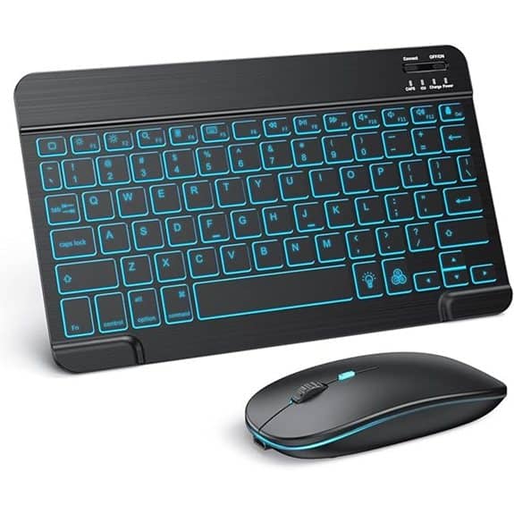 TECURS Bluetooth Tastatur Maus für iPad mit Hintergrundbeleuchtung