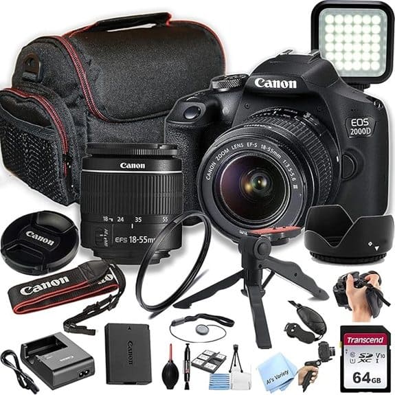 Canon EOS 2000D Rebel T7 DSLR Essential Bundle