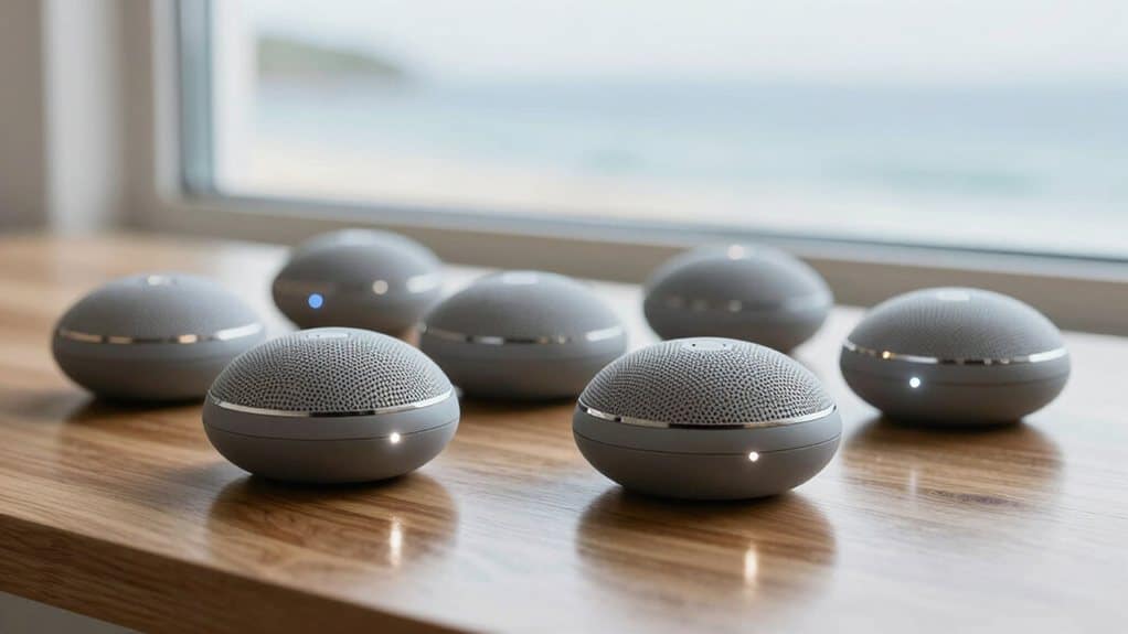 crystal clear pebble speakers