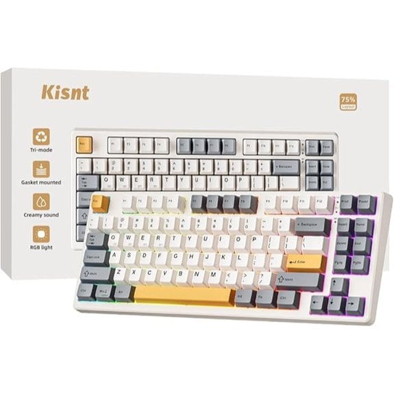 Kisnt KN85 Wireless Mechanical Keyboard 75% Beige