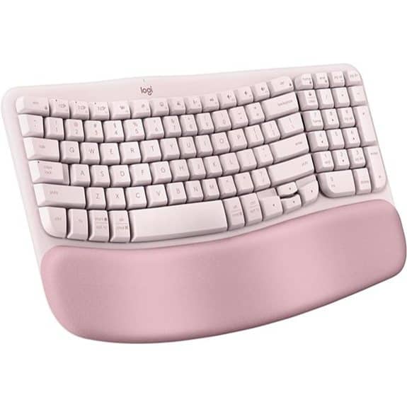 Logitech Wave Keys Wireless Ergonomic Keyboard Rose