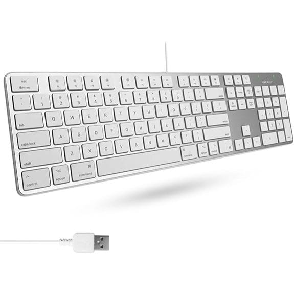 Macally Ultra-Slim USB Keyboard with Numpad for Mac/PC