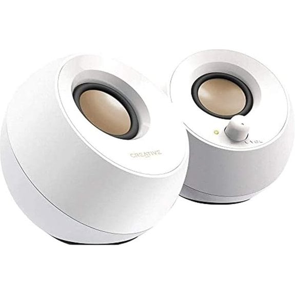 Creative Pebble 2.0 USB-Powered Desktop Speakers (White)