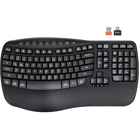 MEETION Wireless Ergonomic Keyboard with Wrist Rest