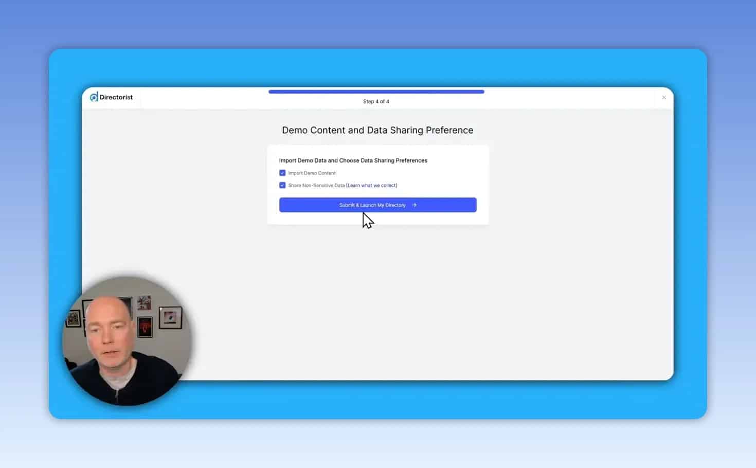Directorist setup wizard showing monetization and listing options