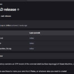 GitHub repository page titled “CAD release” displaying files: README.md, licence.txt, and steam_machine_3d.stp, with descriptions and timestamps.